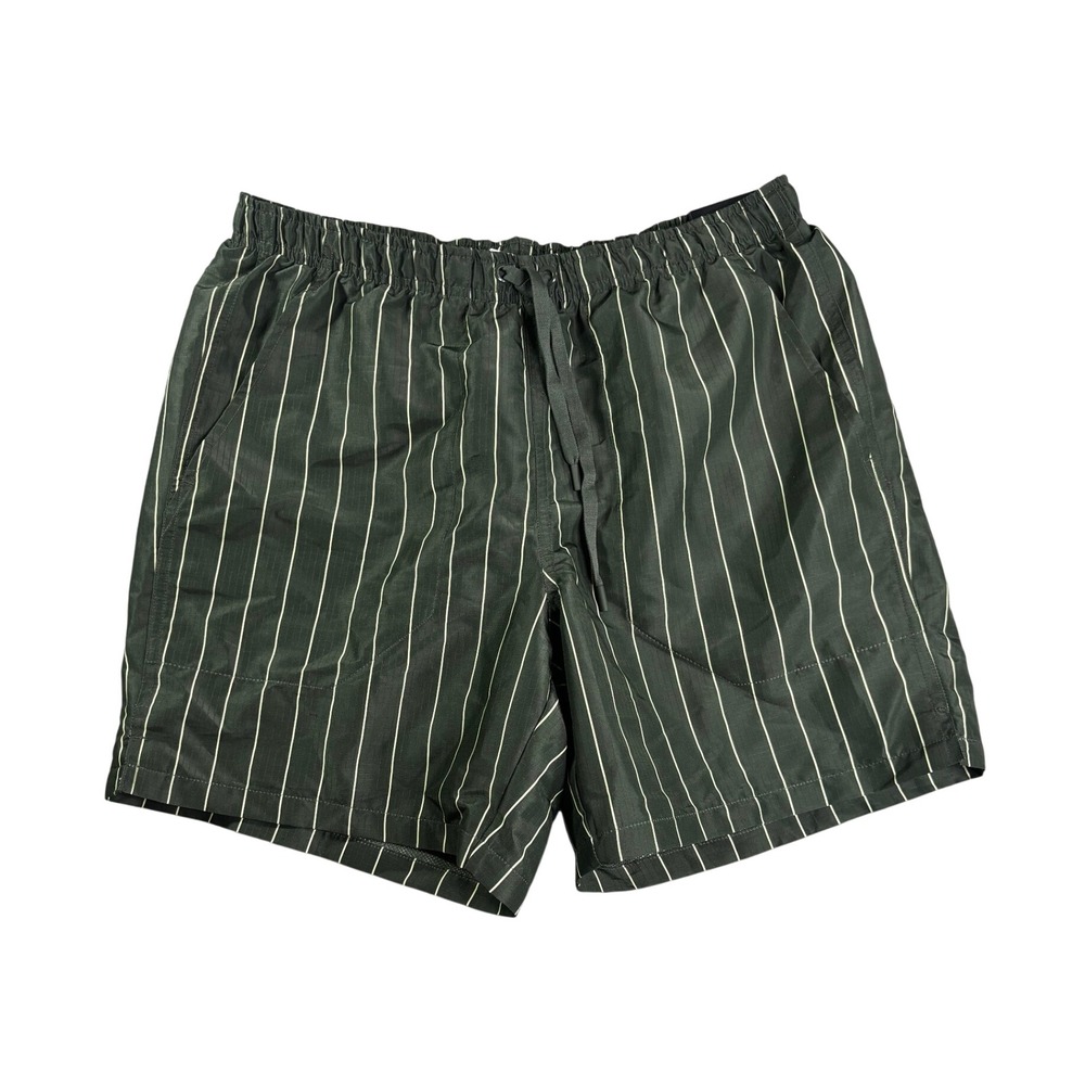 DSG Mens 6" Rec Short Green White Striped Ripstop Relaxed Fit Small NWT